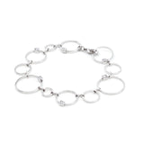 Designer Inspired Open Circle Bracelet with CZ Diamond Accents