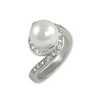 Pearl In Swirl Setting with CZ Accents