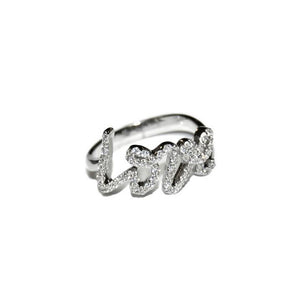 Pave Love Ring in Sterling Silver