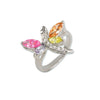 Dragonfly Multicolor Marquise Cut CZ Ring