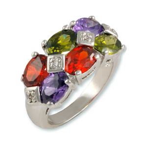 Multicolor oval ring