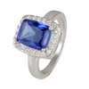 Tanzanite Cushion Ring with Pave Accents