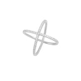 Modern Pave CZ Diamond Crossover Ring