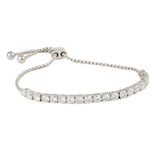 Clear CZ Tennis Bracelet with Adjustable Pull Closure