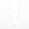 Designer Inspired 36" Alhambra Gold Clover Necklace in Rhodium Finish