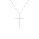 Skinny Pave Cross Pendant Necklace