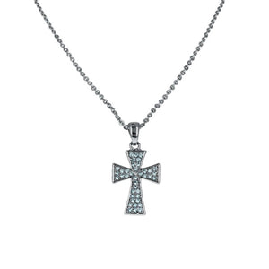 Celtic Pave Cross Pendant Necklace