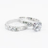 Two Ring Wedding Set in Silver with 9mm Round Cut Cubic Zirconia (CZ) Solitaire