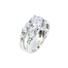 Two Ring Wedding Set with 9mm Round Cut Cubic Zirconia (CZ) Solitaire