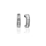 Jacobs Ladder Earrings with Channel Set Baguettes in Sterling Silver