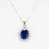 Blue Sapphire Stone Princess Design Necklace