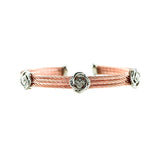 Designer Inspired Love Knot Surgical Steel Cuff Bracelet in Rhodium