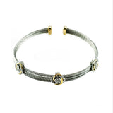 Designer Inspired Love Knot Surgical Steel Cuff Bracelet in Rose Gold