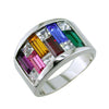 Multicolor Emerald Cut Gemstone Ring