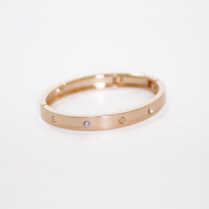 Designer Inspired Surgical Steel Rose Gold Cuff Bracelet with Stones