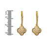 Pave Clover Gold Earrings