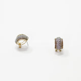 Designer Inspired Pave Huggie Cuff Earrings in Gold