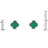 Designer Inspired Clover Earrings In Turquoise Enamel