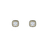 Designer Inspired Clear Cushion Cut Earrings with Pave Border