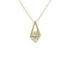 Mod Gilded Cage Floating CZ Diamond Pendant Necklace