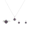 Mystic Topaz Cushion Cut Rainbow CZ 3 Piece Gift Set of Necklace, Earrings and Ring