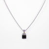 Designer Inspired Square Cut Black Onyx CZ Pendant Necklace