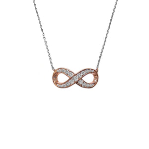 Classic Pave CZ Infinity Necklace in Rose Gold