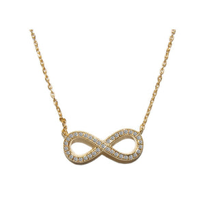 Pave Infinity Necklace w/18ct Gold Finish
