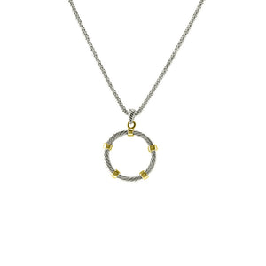 Designer Inspired Gold Station Circle Link Pendant