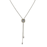 Designer Inspired Pave CZ Pentant Tassle Necklace