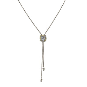 Designer Inspired Pave CZ Pentant Tassle Necklace