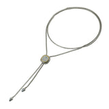 Designer Inspired Pave CZ Pentant Tassle Necklace