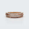 Micro Pave Three Stack Ring in Sterling Silver with Rose Gold Vermeil Overlay