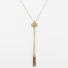 Designer Inspired Gold Knot Necklace With Tassels on an 18" Chain
