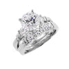 Two Ring Wedding Set with 9mm Round Cut Cubic Zirconia (CZ) Solitaire