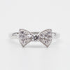 Pave Bow Ring in Platinum Clad Sterling Silver