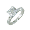 Princess Cut 1.25 CT Cubic Zirconia Solitaire Ring with Accents