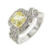 Canary Yellow Silver Ring