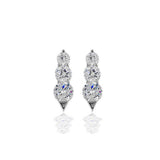 Past, Present, Future Sterling Silver Graduated CZ Pendant Earrings
