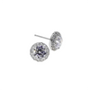 Halo 2.5 CT CZ Round Silver Earrings