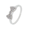 Pave Bow Ring in Platinum Clad Sterling Silver