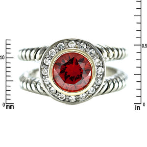 Designer Inspired Split Shaft Ruby Ring