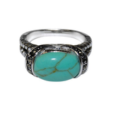 Designer Inspired Split Shaft Turquoise Ring