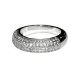 Pave 1/2 Eternity Band in Rhodium