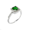 Emerald Square Cut Vintage Inspired Ring