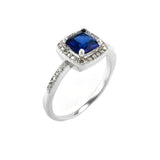 Sapphire Square Cut Vintage Inspired Ring